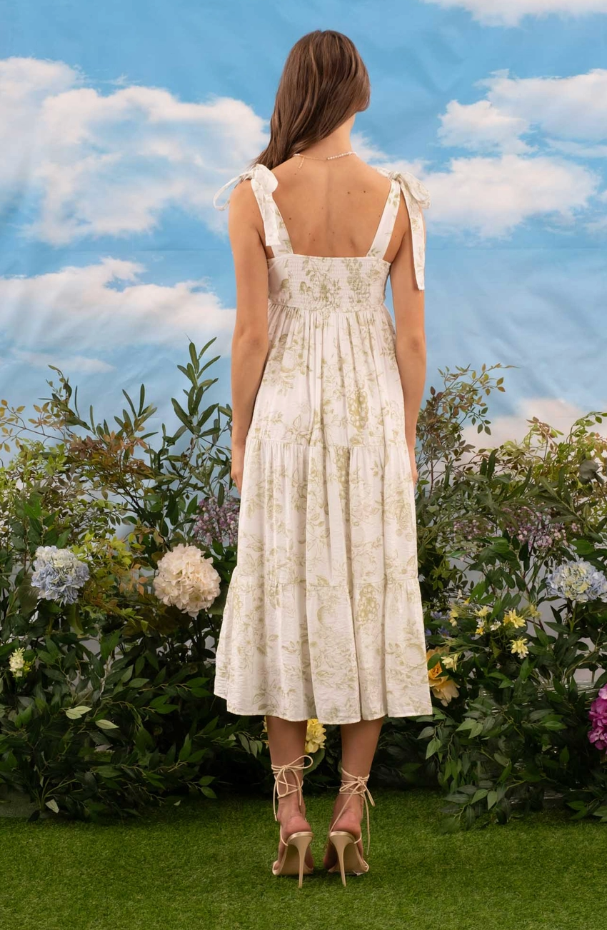knee length dresses for ladies Fruit Print Midi Dress